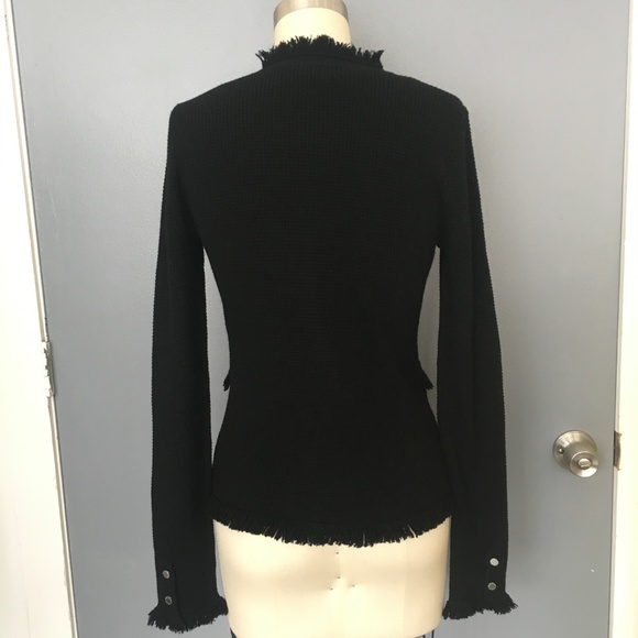 Michael Kors Fringe Merino Wool Cardigan - Picture 5 of 8